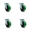 Service Caster 5 Inch Green Poly on Cast Iron Caster Set with Roller Bearing and Swivel Lock SCC-30CS520-PUR-GB-BSL-4 - alternate 1
